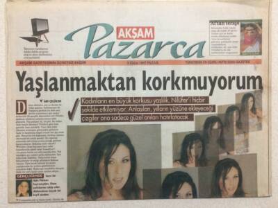 Akşam Gazetesi Pazarca Eki 5 Ekim 1997 - Nilüfer Yaşlanmaktan Korkmuyorum Dedi GZ34283 - 1