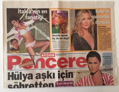 Akşam Gazetesi Pencere Eki 12 Temmuz 2006 - Hülya Avşar Aşkı İçin Şöhretten Vazgeçecek , Serdar Ortaç Ünlü Ama Çok Yalnız GZ18586 - 1