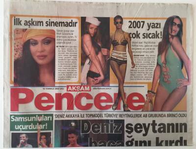 Akşam Gazetesi Pencere Eki 18 Temmuz 2006 - Türkan Şoraydan İtiraf İlk Aşkım Sinema ,TV Daha Çok İzleyiciye Ulaşmak İçindi GZ20456 - 1