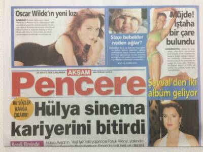 Akşam Gazetesi Pencere Eki 24 Mayıs 2006 - Hülya Avşar Sinema Kariyerini Bitirdi GZ48506 - 1