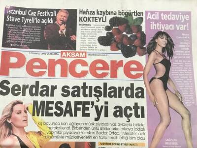 Akşam Gazetesi Pencere Eki 5 Temmuz 2006-Serdar Ortaç Satışlarda Mesafeyi Aştı GZ36563 - 1