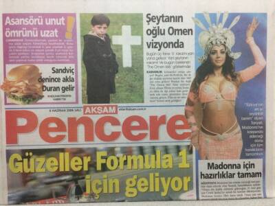 Akşam Gazetesi Pencere Eki 6 Haziran 2006 - Madonna İçin Hazırlıklar Tamam,Hadisenin Elbiseleri Olay Yarattı GZ32696 - 1