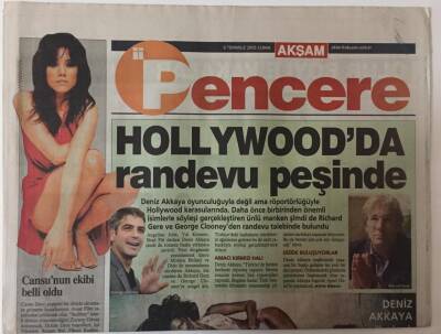 Akşam Gazetesi Pencere Eki - 8 Temmuz 2005 - Deniz Akkaya Hollywoodda Randevu Peşinde GZ25446 - 1