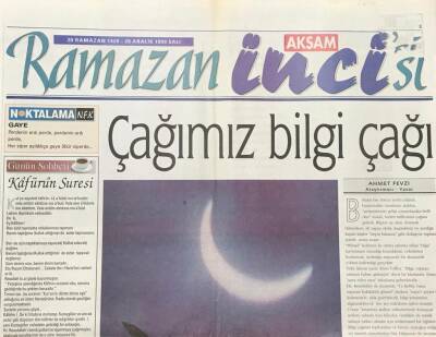 Akşam Gazetesi Ramazan İncisi Eki 28 Aralık 1999-İlk Türkçe Gazete Kahireden Basıldı-Ramazanda Coca Cola Rüzgarı GZ36373 - 1