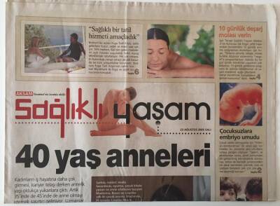 Akşam Gazetesi Sağlıklı Yaşam Eki 23 Ağustos 2005 - 40 Yaş Anneleri GZ26675 - 1