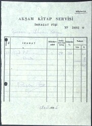 AKŞAM KİTAP SERVİSİ İhracat Fişi - Giresun İhsan Kayaya EFM(N)11560 - Gökçekoleksiyon