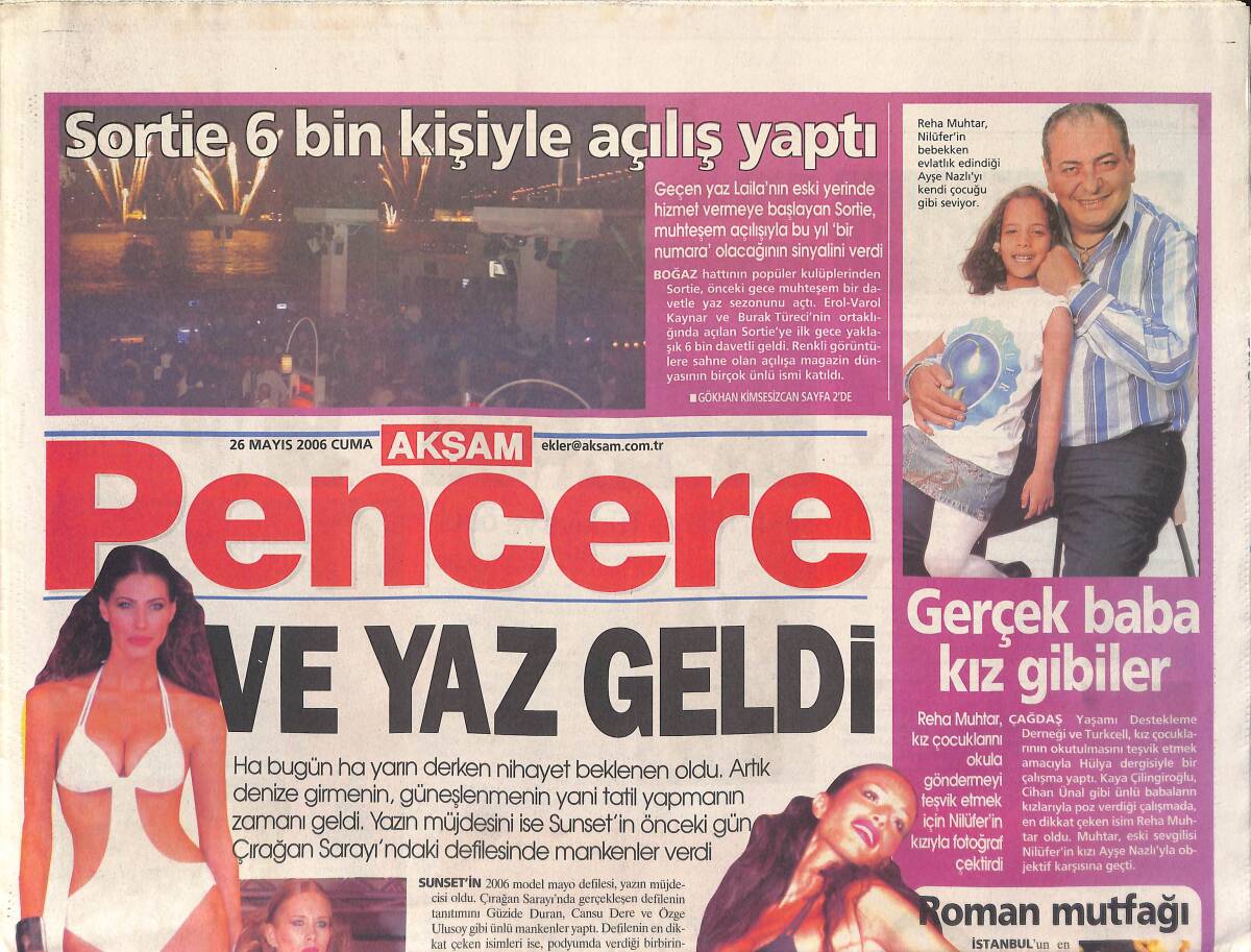 Akşam Pencere Gazetesi 26 Mayıs 2006 - Gönül Yazar Kardeşinin İzinde - Pink: Evlilik Karşıtıydım Şuan Kocamla Çok Mutluyum GZ2994 - 1