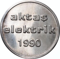 Aktaş Elektirik Gümüş Madalyonu 1990 MVM995 - Gökçekoleksiyon