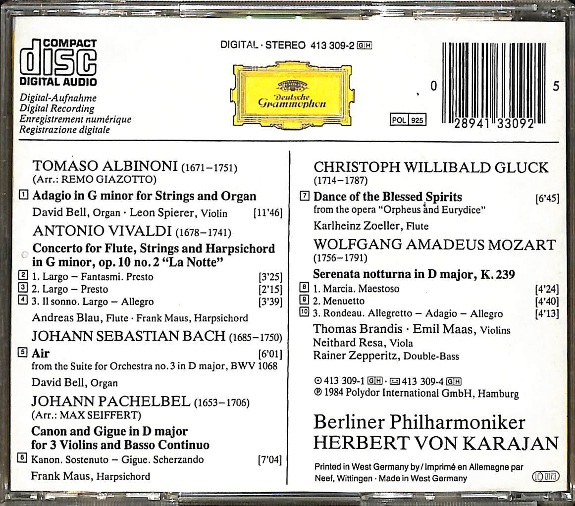Albinoni: Adagio - Pachelbel: Canon CD (İkinci El) CD5021 - 2