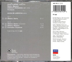 Albéniz Iberia Granados Goyescas Alicia De Larrocha CD (İkinci El) CD5386 - 2