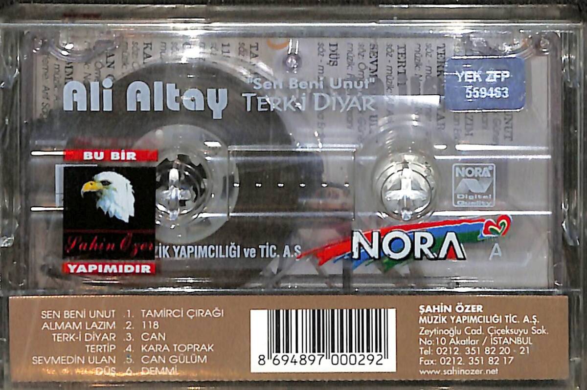 Ali Altay - Sen Beni Unut Terk-i Diyar Kaset (Sıfır) KST26737 - 2