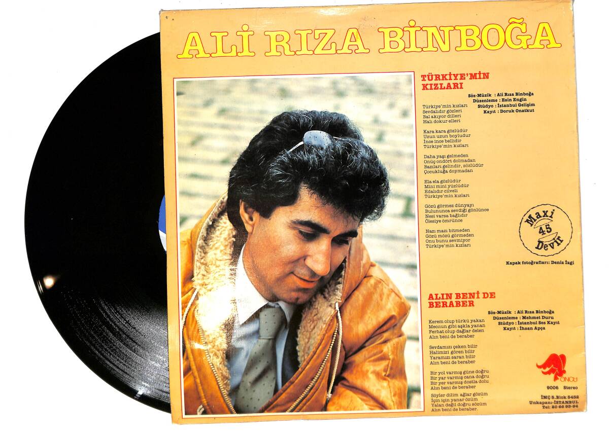 Ali Rıza Binboğa – Türkiye’nin Kızları / Alın Beni de Beraber LP PLAK (10/8.5) (VG++) PLK26473 - 2