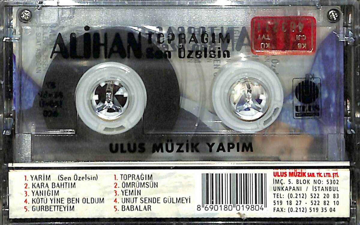 Alihan - Toprağım/Sen Özelsin Kaset (Sıfır) KST28114 - 2