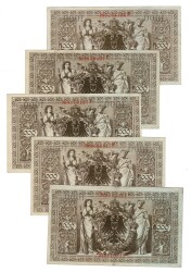 Alman İmparatorluğu 1910 Yılı 1000 Mark (5 Adet) ÇT YKP8778 - 2