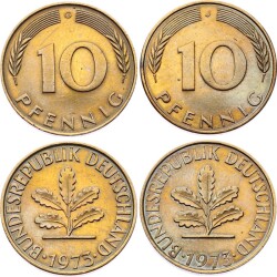 Almanya 10 Fenik 1973 GJ Setten Çıkma Takım YMP6864 - Gökçekoleksiyon