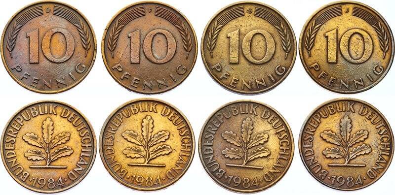 Almanya 10 Fenik 1984 DFGJ Setten Çıkma Takım YMP6839 - 1