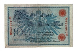 Almanya 100 Reichsmark 7 Şubat 1908 *Kırmızı Mühür* ÇT YKP8375 - 2