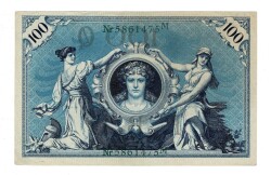 Almanya 100 Reichsmark 7 Şubat 1908 *Yeşil Mühür* ÇA YKP8376 - 1