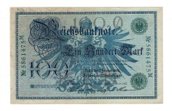 Almanya 100 Reichsmark 7 Şubat 1908 *Yeşil Mühür* ÇA YKP8376 - 2