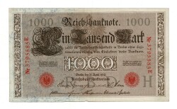 Almanya 1000 Reichsmark 21 Nisan 1910 *H* ÇÇT+ YKP8387 - 2