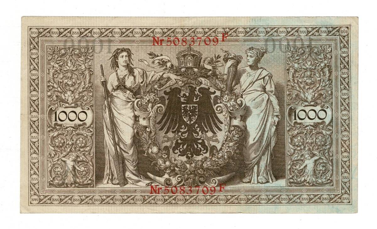 Almanya 1000 Reichsmark 21 Nisan 1910 *K* ÇÇT+ YKP8389 - 1
