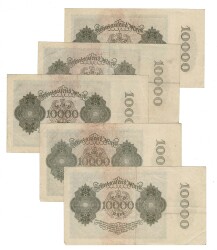 Almanya 1922 Yılı 10000 Mark (5 Adet) Çok Temiz YKP8776 - 2