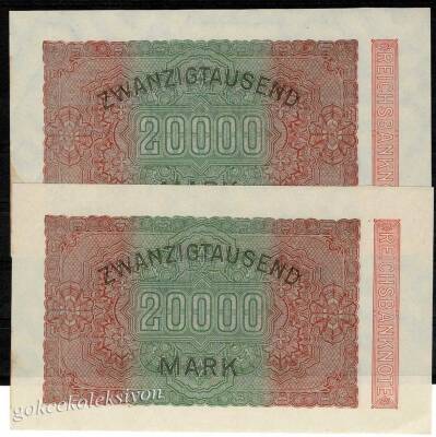 Almanya 20.000 Mark 1923 Seri Takipli ÇAÇİL YKP1836 - 2