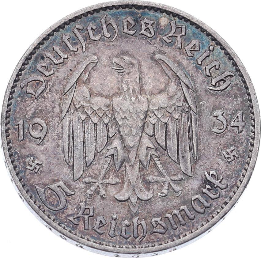 Almanya 5 Mark 1934 Gümüş - (Potsdam Garrison Church) ÇÇT YMP11222 - 3