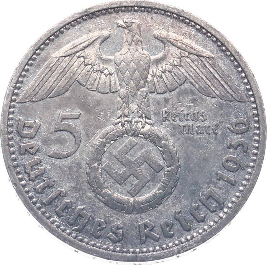 Almanya 5 Mark 1936 Gümüş (D) ÇÇT YMP11223 - 1