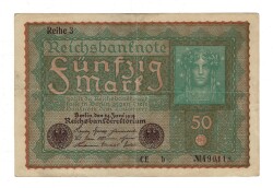 Almanya 50 Reichs Mark 1919 Seri 3 (Reihe 3) ÇÇT YKP8364 - 1