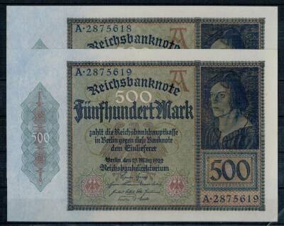 Almanya 500 Mark 1922 Seri Takipli ÇAÇİL YKP1651 - 1