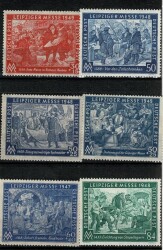Almanya İşgal Dönemi 1947 - 1949 Leipzig Fuarı Pul Lotu - 6 Adet Damgasız PPT2412 - Gökçekoleksiyon