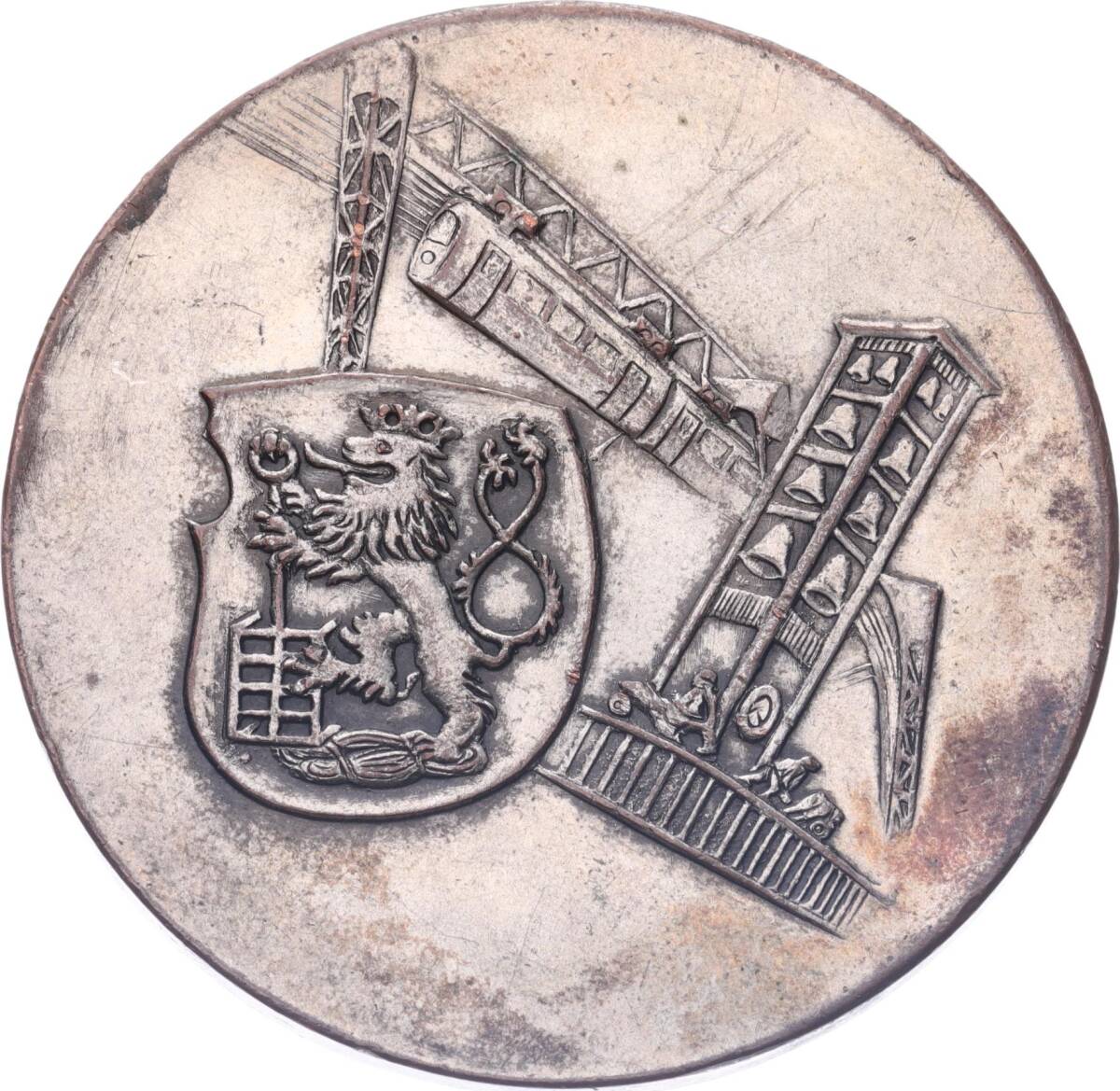 Almanya Wuppertal Şehri 1959 Yılı Tarihi Saat Müzesi'nin 1.Yılı Bronz Hatıra Madalyon MVM2174 - 2