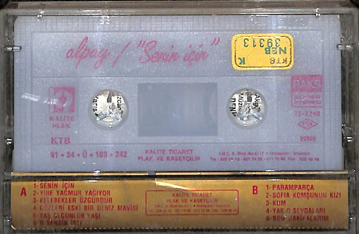 Alpay - Senin İçin Kaset (İkinci El Kaset) KST29703 - 2