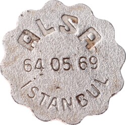 1970-80'ler Alsa 64 05 69 İstanbul Haberleşme Jetonu JTF778 - Gökçekoleksiyon