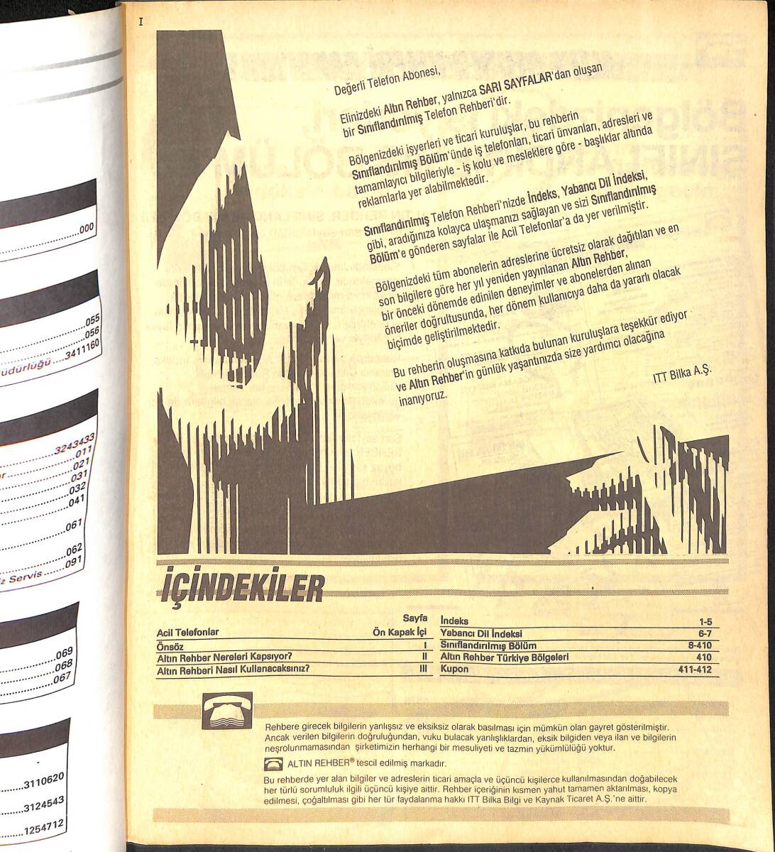 Altın Rehber Ankara 1990 Sınıflandırılmış Telefon Rehberi NDR100498 - 2