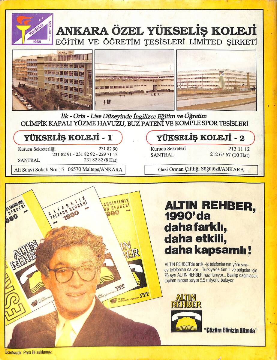 Altın Rehber Ankara 1990 Sınıflandırılmış Telefon Rehberi NDR100498 - 3