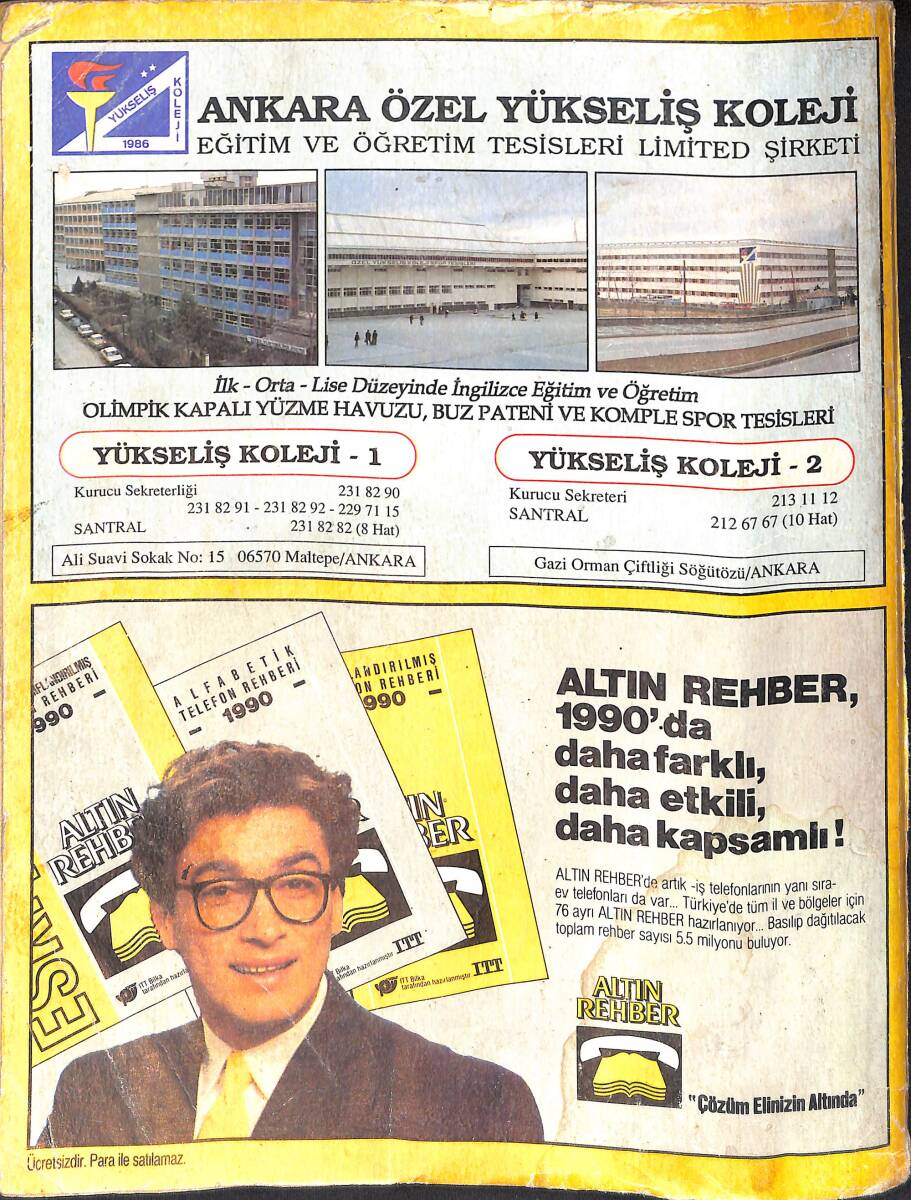 Altın Rehber Ankara 1990 Sınıflandırılmış Telefon Rehberi NDR100499 - 3