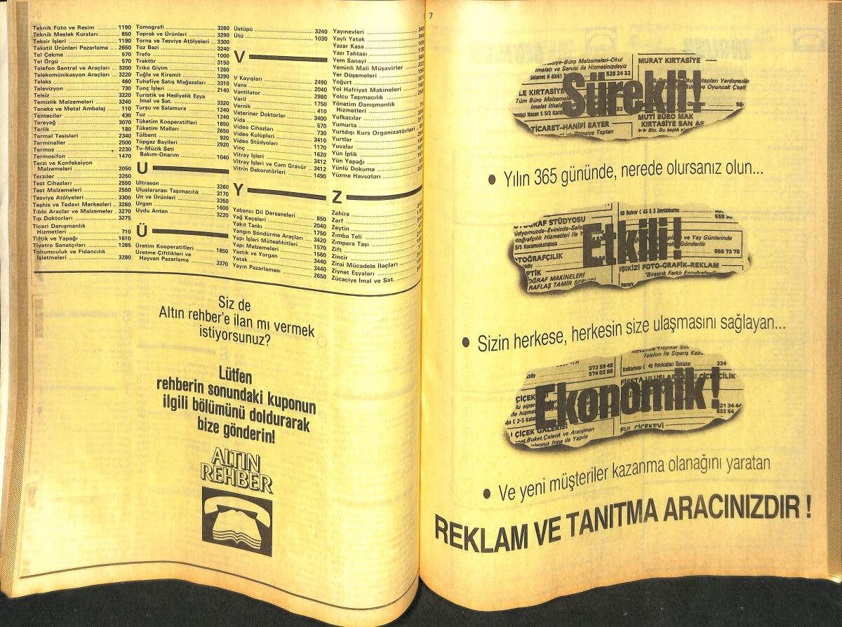 Altın Rehber Tokat İli Alfabetik Sınıflandırılmış 1990-1991 Telefon Rehberi NDR101657 - 2