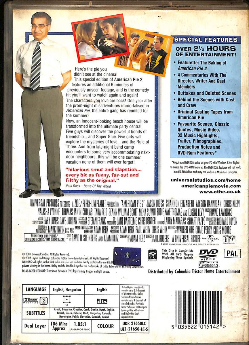 American Pie 2 - Amerikan Pastası 2 DVD Film (İkinci El) DVD2562 - 2