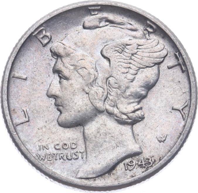 Amerika 1 Dime 1943 Gümüş ' Mercury ' - ÇÇT YMP11210 - 1
