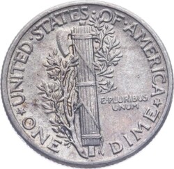 Amerika 1 Dime 1943 Gümüş ' Mercury ' - ÇÇT YMP11210 - 2