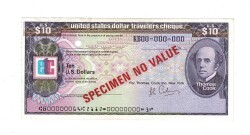 Amerika 10 Dolar Seyahat Çeki SPECIMEN ÇİL YKP7775 - 1