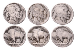 Amerika 5 Cents 1920's - 30's *Kızılderili - Buffalo* (3 Adet) Haliyle YMP11282 - Gökçekoleksiyon