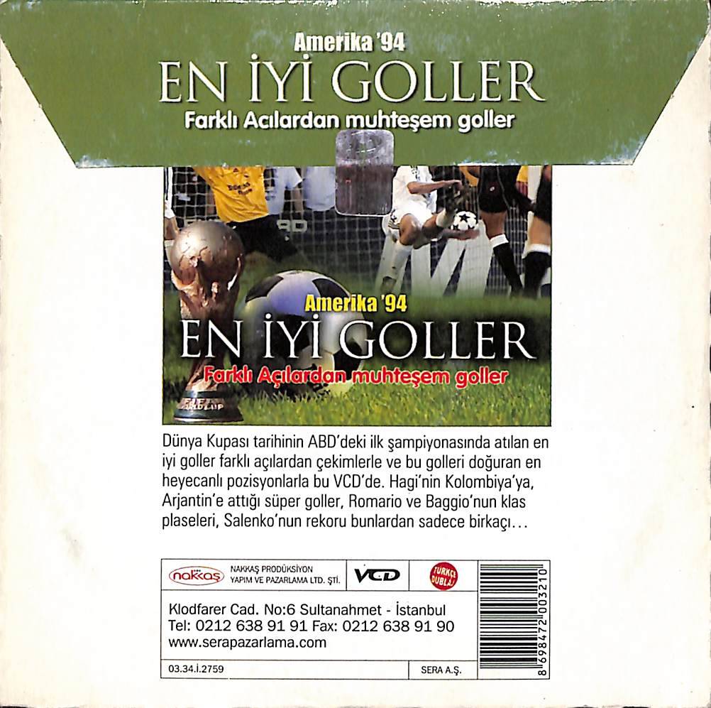 Amerika 94 En İyi Goller ( Farklı Açılardan Muhteşem Goller ) VCD Film VCD26733 - 2