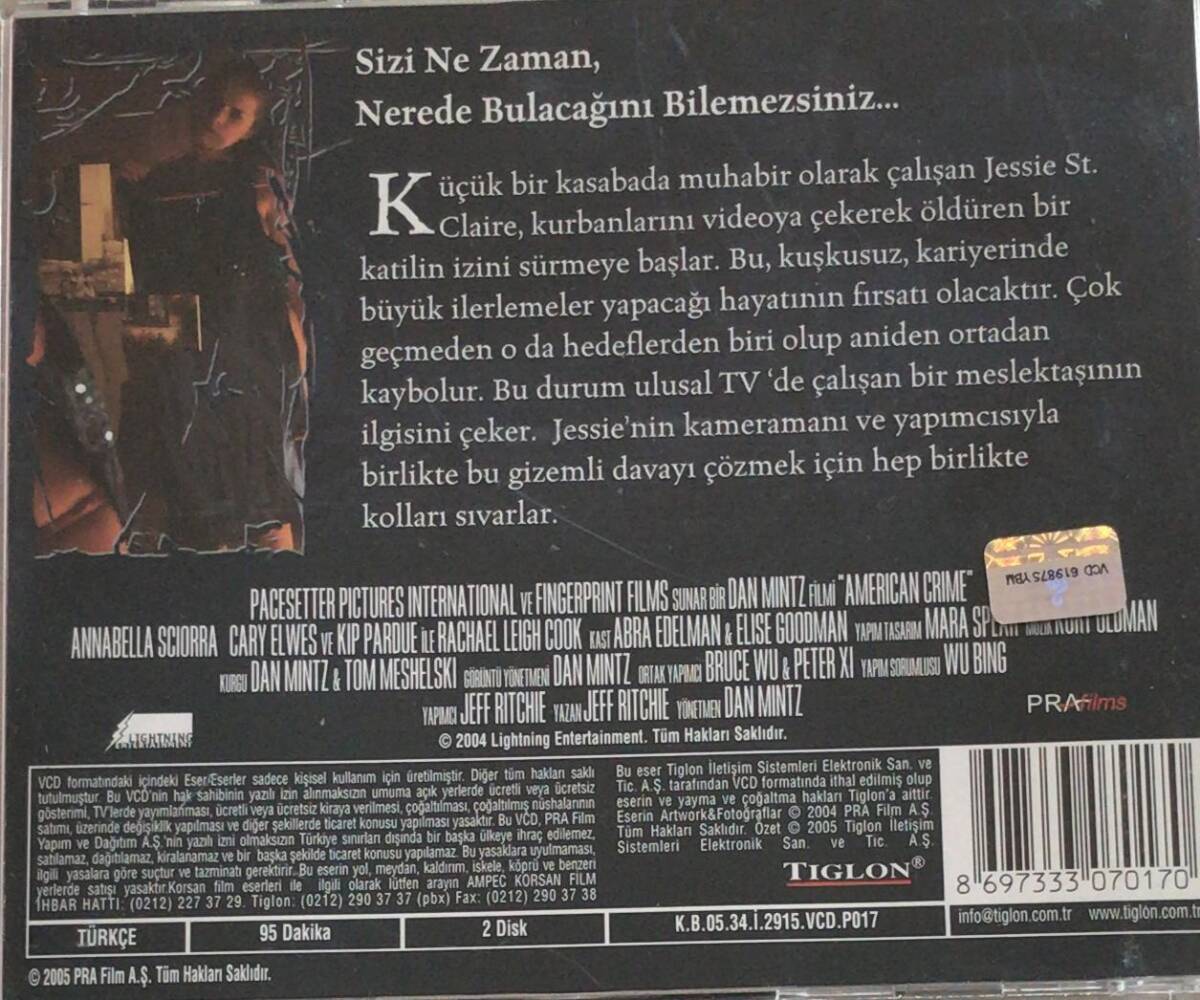Amerikan Suçu VCD Film VCD7892 - 2