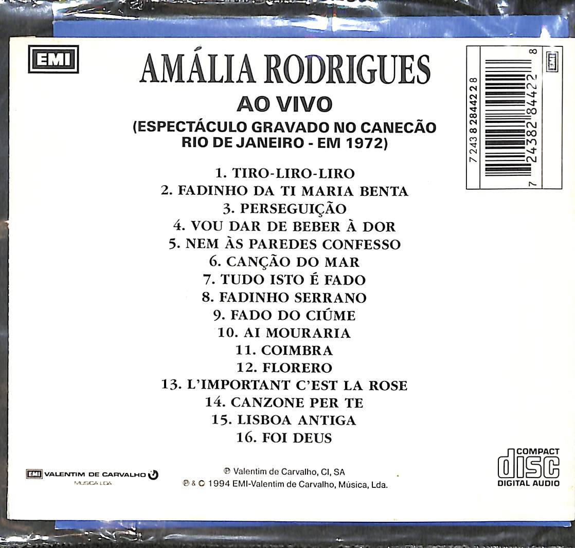 Amália Rodrigues – Ao Vivo CD (İkinci El) CD5840 - 2