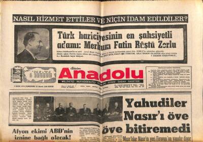 Anadolu Gazetesi 1 Ekim 1970 - Yahudiler Nasırı Öve Öve Bitiremedi GZ66955 - 1