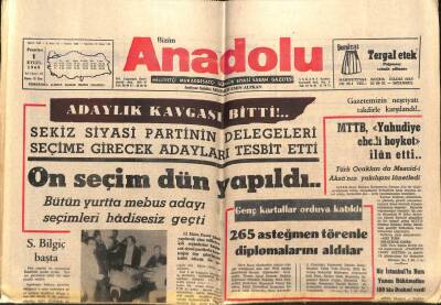 Anadolu Gazetesi 1 Eylül 1969 - MTTB Yahudiye Ebedi Boykot İlan Etti GZ66793 - 2