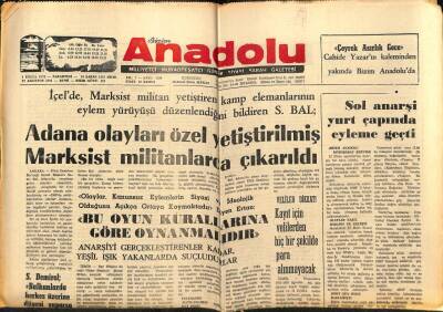 Anadolu Gazetesi 1 Eylül 1975 - Sol Anarşi Yurt Çapında Eyleme Geçti GZ66892 - 1
